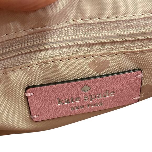 KATE SPADE Emelyn Briar Lane Quilted Tweed Crossbody Bag Chain Strap Pink NEW - Picture 8 of 14